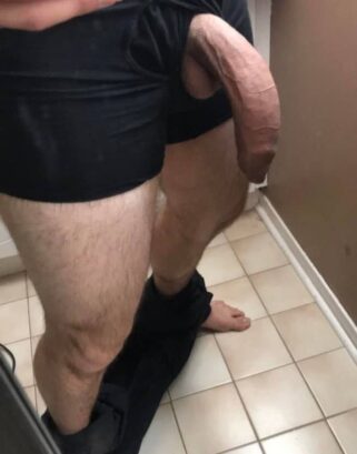 Huge cock out of boxers