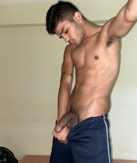 Latino boy letting his cock outv