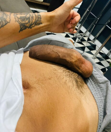 Latino boy with his cock out