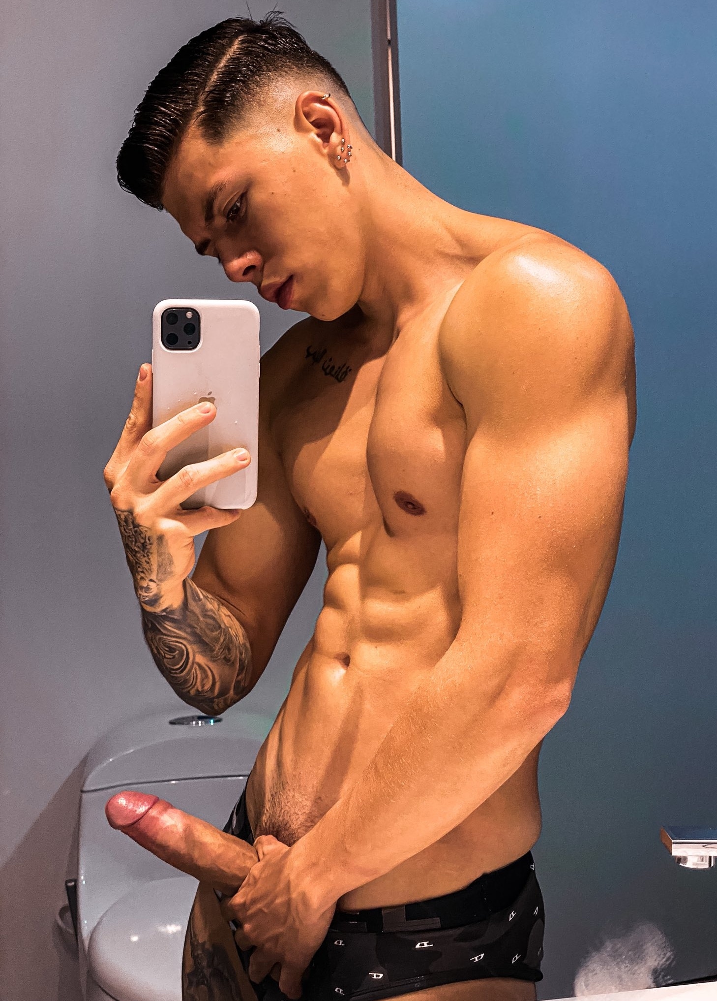 Ripped boy with a hard cock