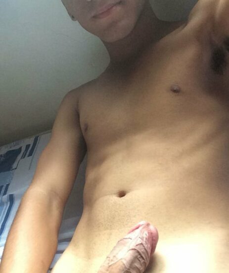 Selfie boy with a veiny penis