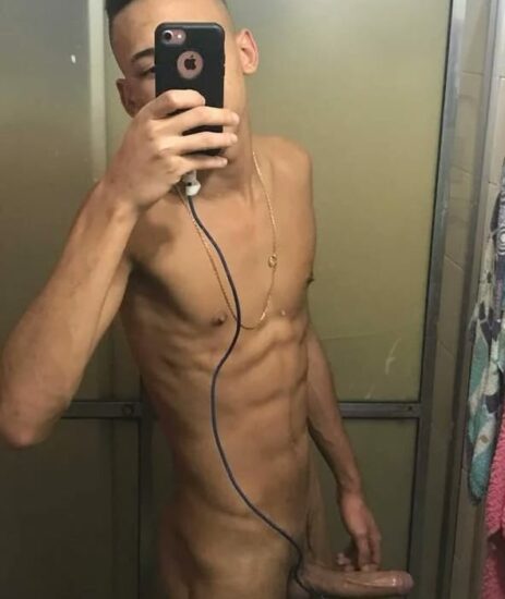 Selfie twink with boner