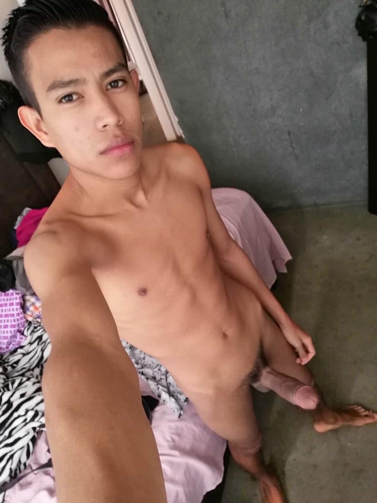 Skinny twink with erection